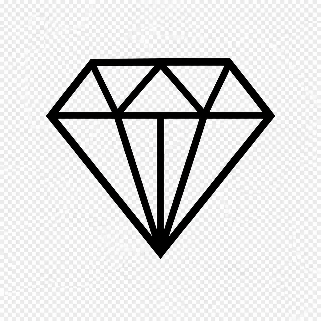 Icône diamant noire minimaliste