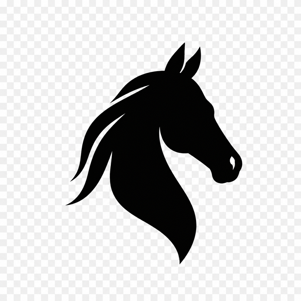 Icône tête de cheval noire